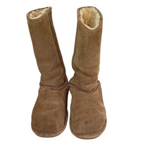 Bearpaw Emma Tall Boots Hickory Brown‎ Suede Wool Blend Lining Womens Size 8